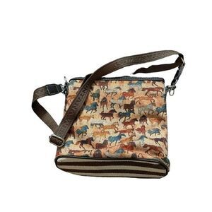 Montana West‎ Horse Print Canvas Crossbody Bag